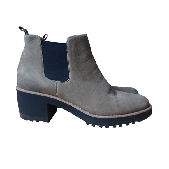 Caslon Joshua taupe stone ankle Chelsea pullon leather boots waterproof 7M - Picture 1 of 7